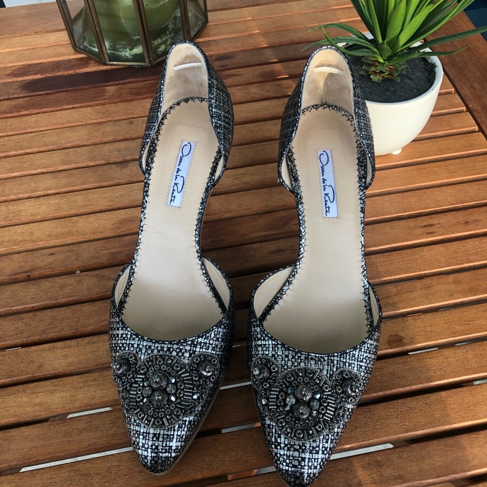 Oscar De La Renta Embellished Heels